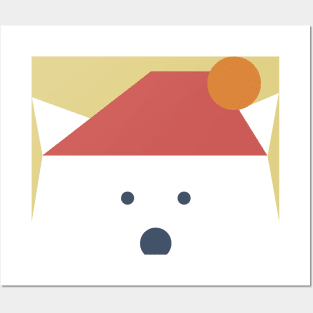 Peek-a-Boo Bear with Red and Orange Hat, Navy and Gold Posters and Art